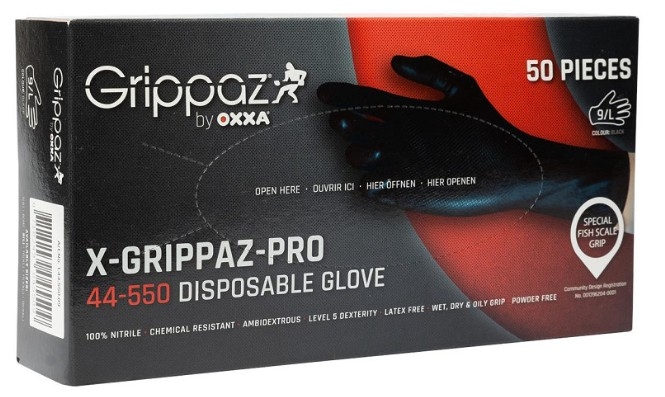 Extra dikke nitrile handschoen grippaz maat 9/L