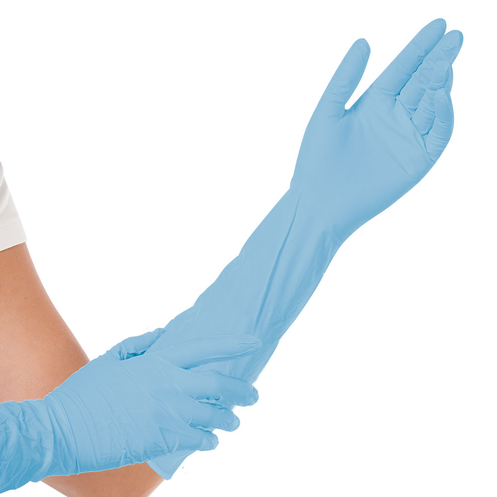 Handschoen disposable nitrile FM 50 cm extra lang