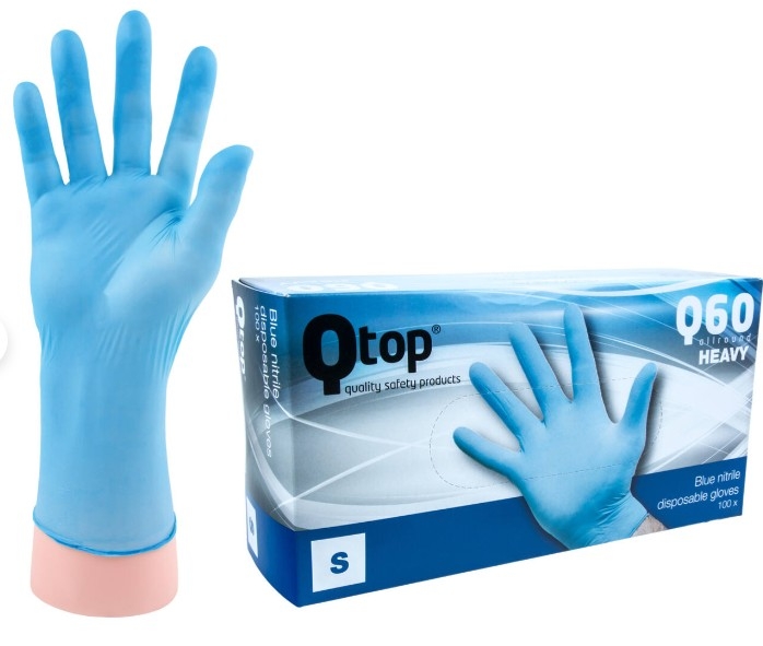 Handschoen disposable high risk nitril heavy Qtop